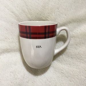 Rae Dunn SIP Buffalo Check Red Plaid Ceramic Mug